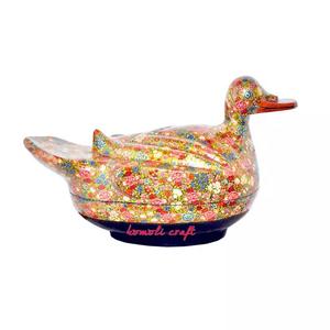 Boîte de canard en papier mâché faite à la main Sculpture animale peinte à la main pour le stockage et la décoration, conception personnalisée, vente en gros de l'Inde - Product Image 1