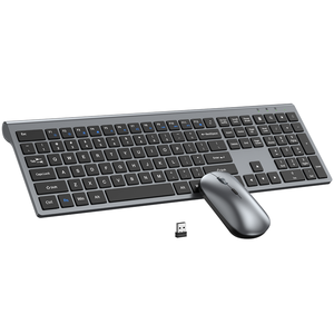 Precio de Fábrica OEM, Teclado Inalámbrico Ultra Delgado de 110 Teclas con Interruptor de Tijera de 2.4G y Combo de Ratón, DPI1600, para Uso en Oficina - Product Image 1