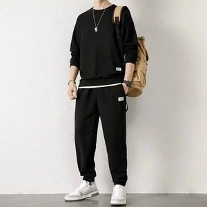 Premium Quality Casual 2 Piece Set 100% Organic Cotton O-Neck Tracksuits Stylish Breathable New Sweat Suits - Product Image 5