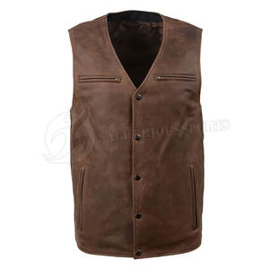 Chaleco de cuero elegante de alta calidad para hombre, último diseño, transpirable, informal, de invierno, con bolsillo, ligero, recién llegado - Product Image 1