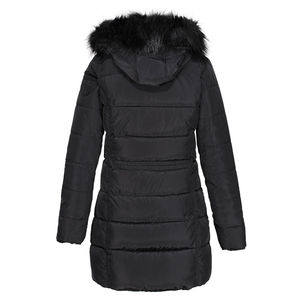Manteau long parka en nylon isolé pour femme Noir Chauffant Grande taille Hiver Bulle rembourrée matelassé - Product Image 2