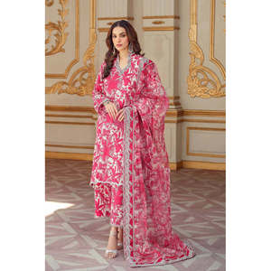 Conjunto de Chifón CHARIZMA de 3 Piezas, Camisa Estampada KARANDI con Dupatta Bordada y Pantalones-BIC-2580 - Product Image 3