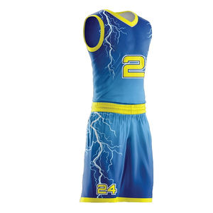 Ensemble d'uniformes de basketball personnalisés, respirant, antibactérien, séchage rapide, protection UV, jersey d'équipe en polyester, taille plus, OEM, toutes saisons - Product Image 3