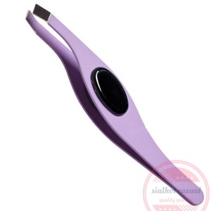 Pinzas para cejas de agarre cómodo de acero inoxidable con logotipo personalizado - Product Image 5