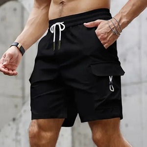 Men's Double Layer Running <b>Shorts</b> <b>Zipper</b> <b>Pockets</b> Solid Pattern Gym Fitness Training Apparel Summer Suitable Mid-Waist 2XL Size - Product Image 3