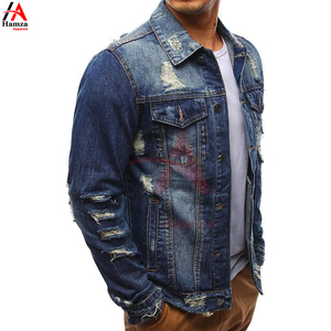 Chaqueta Vaquera para Hombre, 340 Gramos, Tela de Algodón, Diseño Desgastado y Roto, Manga Larga, Corte Ajustado, Cuello Camisero, Casual, Primavera - Product Image 4