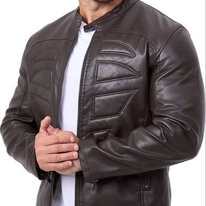 Vestes en cuir pour motards en gros avec logo personnalisé OEM/ODM, vestes de moto en cuir véritable, manteaux de conduite de mode résistants - Product Image 1
