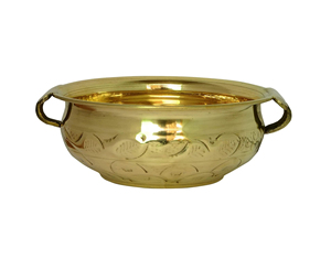 12 pouces fabriqué à la main en laiton Urli traditionnel en relief bol Pot de fleur mariage Table haut ustensile Art déco maison accessoire décoratif - Product Image 1