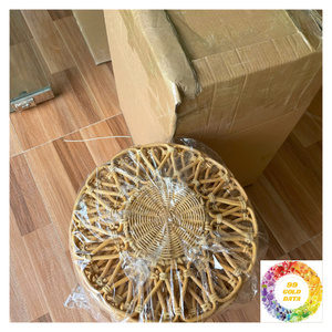 Napperon en rotin naturel décor de table de mariage assiettes de chargeur en rotin fabriquées à la main décoration murale suspendue rustique élégante - Product Image 3