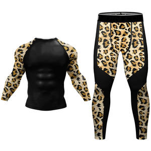 Custom Wholesale <b>Mens</b> Fitness Clothing Set Sublimation Quick Dry Elastic Compression <b>Shorts</b> & Sweatshirt for Running Activewear - Product Image 3