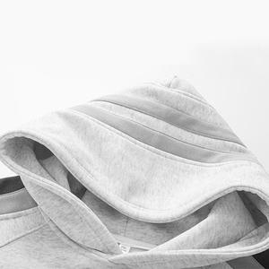 Sudaderas con capucha Logotipo personalizado Puff Imprimir Calidad superior Lana de algodón para hombres y suéter gris grueso Sudaderas con capucha inalámbricas en blanco - Product Image 4