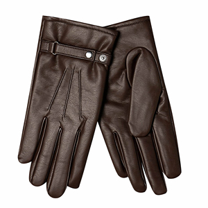 Custom Made Gentleman PU Faux Leather Gloves for Motorbike & Cycling Touch Driving Gloves-Plain Style - Product Image 5