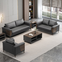 Ensemble de canapés de bureau en cuir de luxe, design simple, canapé modulaire pour salon, canapé d'attente pour bureau