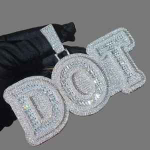 Collar de Plata de Ley 925 de Alta Calidad Personalizado con Colgante de Rapero Cultivado en Laboratorio, Joyería Hip Hop, Colgante de Moda con Incrustaciones de Diamantes, Chapado en Oro GRA - Product Image 2