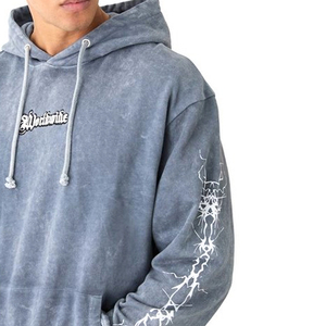 Térmica personalizada color bloqueado canguro bolsillo anti encogimiento peso pesado algodón streetwear gran tamaño hombres sudaderas con capucha logotipo personalizado - Product Image 5