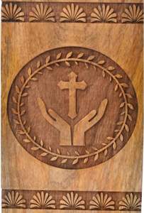 Urna de cremación hecha a mano Mangowood para cenizas humanas-Caja de madera cruzada con manos-Urna de cremación para mascotas Caja de urna de entierro hecha a mano - Product Image 3