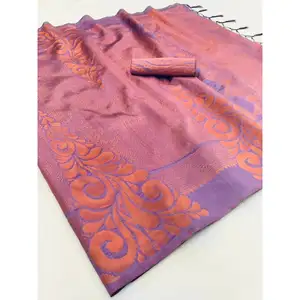 Casamento E Desgaste Do Partido Coleção Para As Mulheres Blusa De Seda Saree Com Cobre Zari Trabalho Indiano Exportador E Fornecedor Mulheres Moda