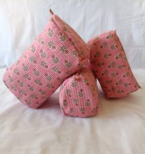 Medium Eco-Friendly Floral Pouch Cotton Cosmetic <b>Bag</b> <b>Waterproof</b> Wash <b>Bag</b> Zipper Hand Block Print Makeup Pouch Gifts for Her - Product Image 3