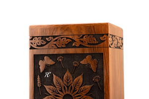 Urna de cremación de palisandro hecha a mano Árbol DE LA VIDA Caja conmemorativa de madera Recuerdo conmemorativo Urna de cremación decorativa para cenizas - Product Image 5