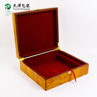 Boîte d'emballage cadeau de luxe en bois et bambou personnalisée peinture piano haute brillance