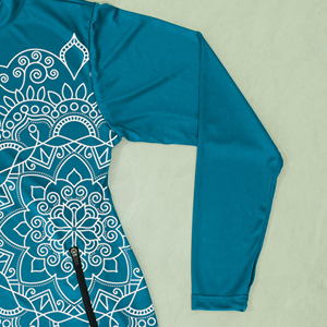 Traje de baño musulmán personalizado para mujer, traje de baño burkini modesto de cobertura completa, conjunto de 2 piezas estampado, ropa burkini islámica elegante de secado rápido - Product Image 6