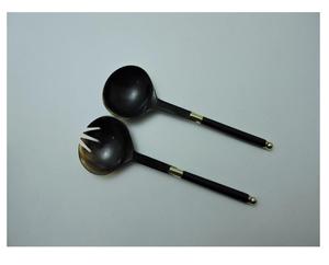 Corne de buffle fabriquée en Inde de style européen avec un ensemble de serveurs à salade hautement poli Accessoires de cuisine - Product Image 1