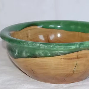 Achetez un bol en bois et résine fait à la main, design moderne avec finition polie, bol à pâte pour mariage, utilisation écologique à la maison, à l'hôtel et au restaurant - Product Image 1