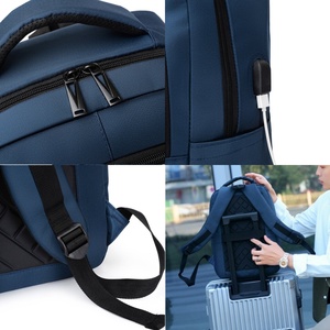 Người Đàn Ông Của Cao cấp Phong Cách Kinh Doanh Giản Dị Ba Lô Polyester Không Thấm Nước Dây Kéo Cổng USB Thư Mô Hình Cho Sinh Viên Trường Oxford - Product Image 3