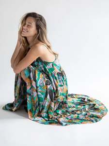 Drop Shipping Women Plus Size Casual Loose Bohemian <b>Long</b> Sleeve Rayon Print Stylish Women Maxi Dress for Resort Evening Wear - Product Image 4