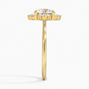 Hermoso anillo de compromiso de oro amarillo de 14K con diamante cultivado en laboratorio VVS, joyería de moda fina de gama alta para mujeres del fabricante de la India - Product Image 2