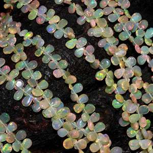 Vente chaude perles de poire d'opale éthiopienne pleine de perles d'opale de feu Multi feu Welo collier d'opale éthiopienne pierre précieuse poire naturelle - Product Image 4