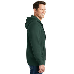 Sweat à capuche zippé pour homme, 100% coton, écologique, de haute qualité, vert uni, personnalisable, vente en gros, pour l'hiver - Product Image 3