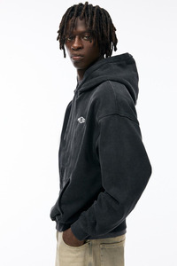 OEM Sweat à capuche vintage avec ourlet vieilli personnalisé lavé à l'acide sweat à capuche thermique épais 400-600GSM épaules tombantes Logo personnalisé lavé sweats à capuche - Product Image 2