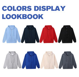 Chaquetas de invierno para hombre 300g Sudadera con capucha fina de color sólido Sudaderas con cremallera personalizadas de alta calidad - Product Image 4