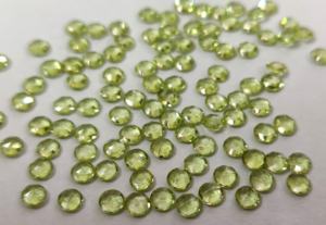 เพอริโดธรรมชาติทรงกลมดอกกุหลาบตัดเหลี่ยมเพชรพลอย5มม. ทรงหลวม Peridot ทรงกลมกุหลาบตัดคุณภาพสูง - Product Image 4