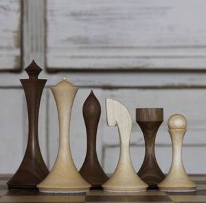 หมากรุกไม้สำหรับการแข่งขันดีไซน์ทันสมัยทำด้วยมือคุณภาพสูง - Product Image 1