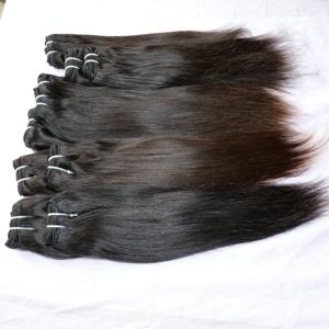 Cabello humano Remy indio virgen alineado con cutícula, Color Natural negro, estilo de onda recta sedosa, trenzado sin procesamiento químico - Product Image 2