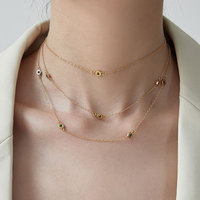 Collier tendance personnalisé en acier inoxydable 316L plaqué or 14k 18k PVD, collier à 3 couches pour femmes, vente en gros