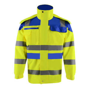 Veste d'hiver réfléchissante de sécurité haute visibilité de classe 2 imperméable 4-en-1 imperméable avec logo personnalisable polaire haute visibilité - Product Image 1