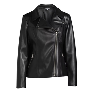 Chaqueta de Cuero de Color Sólido Informal y Moderna para Mujer, Chaqueta de Cuero Nueva Moda, Cómoda y Acogedora - Product Image 1