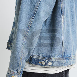 Veste en jean décontractée pour homme de haute qualité - Tissu en viscose respirant, séchage rapide, coupe-vent, logo personnalisé sur le devant, lavée - Product Image 3