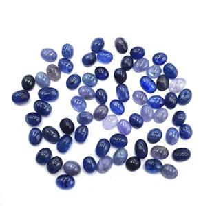 Vente en gros Cabochon en vrac de forme ovale lisse coupe saphir bleu pierres précieuses pierre naturelle de culbutage - Product Image 2