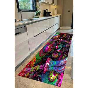 Alfombra Psicodélica con Diseño de Hongos: Tapete Artístico Colorido, Alfombra de Chenilla - Product Image 5