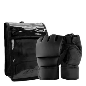 Gants d'entraînement MMA en cuir PU à demi-doigts pour adultes - Utilisation en extérieur, antidérapants, évacuant l'humidité pour le Muay Thai, le Kickboxing et le Grappling - Product Image 5