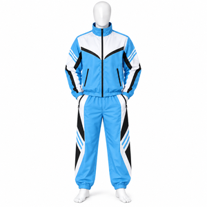 Nuevo conjunto deportivo de dos piezas con chaqueta cortavientos con cremallera y pantalones de nailon, 100% poliéster, para hombre. - Product Image 4