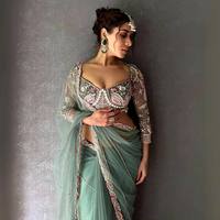 Nouvelle Blouse Sari Traditionnelle pour Femme en Soie Organza, Style Designer, Hiver/Été, Indienne et Pakistanaise, pour Mariage et Fête, Infroissable, Protection Solaire