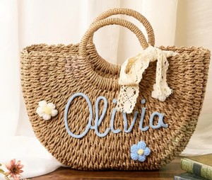 Sac à main personnalisé en paille pour demoiselle d'honneur : Sac cadeau pour enterrement de vie de jeune fille - Product Image 4