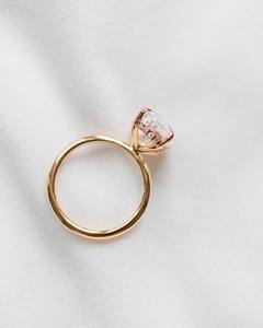 แหวนหมั้นแบบโซลิแทร์สีขาวขนาด11x7ทรงรีสีทองสำหรับเจ้าสาวเครื่องประดับครบรอบแต่งงานแบบคลาสสิก - Product Image 5