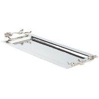 Plateau de service en acier inoxydable de haute qualité avec poli miroir pour les fêtes de ménages haut de gamme à manger élégant