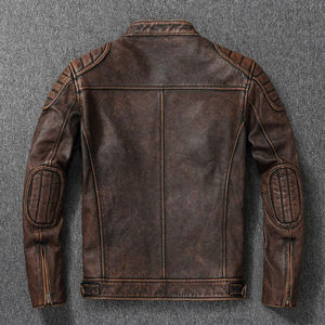 Chaqueta de Motociclista de Moda al por Mayor de Alta Calidad para Hombre, Fabricante, Logotipo Personalizado, Chaqueta de Cuero Blanca para Hombre - Product Image 4